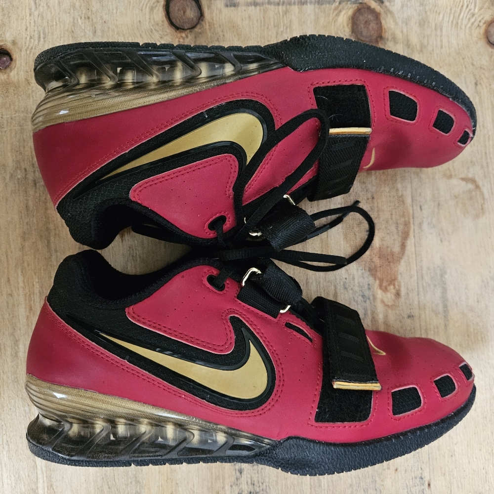 Nike Romaleos 2 Varsity Red Metallic Gold Weightlifting Shoes